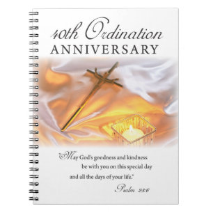 40. Ordination Jubiläum, Candle kreuzen Notizblock