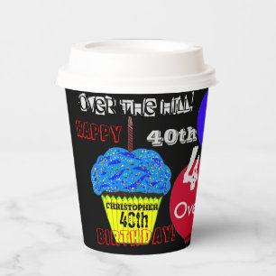 40. Over the Hill Blue Cupcake Ballons jedes ALTER Pappbecher
