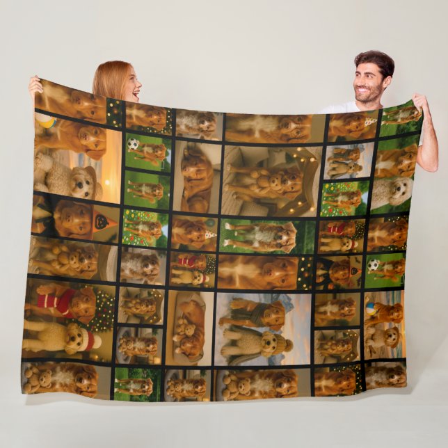 40 Photo Collage Template Personalized Custom Made Fleecedecke (Beispiel)