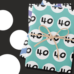 40 pour papier d'enveloppement coloré 40e annivers