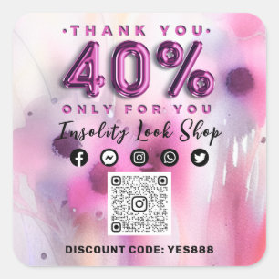 40% Preisnachlass für QRCODE-Logos Quadratischer Aufkleber