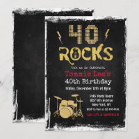 40 Rocks Rockstar Gitarre 40. Geburtstag Einladung