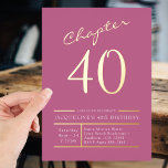 40 Rosa 40. Geburtstag Party Gold Folieneinladung<br><div class="desc">Feiern Sie Ihren 40. Geburtstag stilvoll mit diesen individuellen Luxus-Einladungen! Diese Einladungen in Rosa und Goldfolie sind ideal für die Ausrichtung einer Ansammlung Ihrer Familie und Ihrer Freunde. Sie heben sich von der Erholung ab. Set den Ton für eine stilvolle und raffinierte Feier mit diesen schönen Karten. Lass uns helfe...</div>