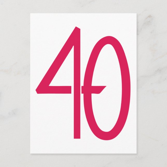 40 Rosa Postkarte (Vorderseite)