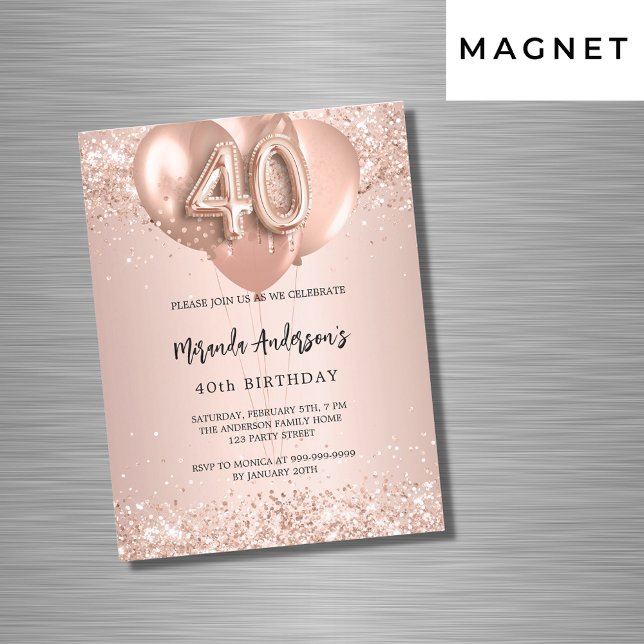 40. Rose Goldballons Luxus Magneteinladung (Von Creator hochgeladen)