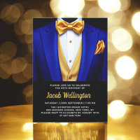 40. Royal Blue und Gold Tuxedo Geburtstagsveransta