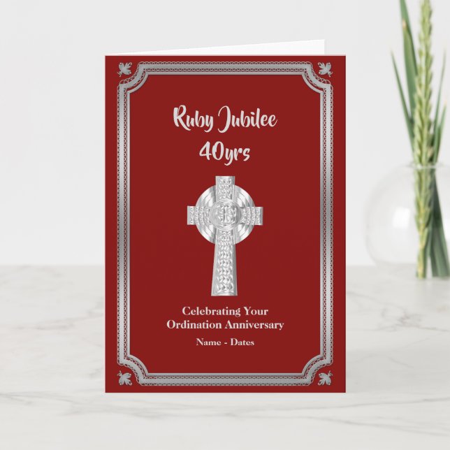 40. RUBIN-Jubiläum Priester Weihejubiläum Karte (Vorderseite)