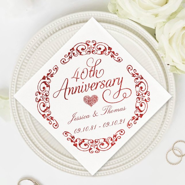 40. Rubinhochzeit Serviette (Von Creator hochgeladen)