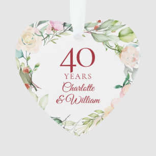 40. Rubinhochzeits-Rosen-Girlande Ornament