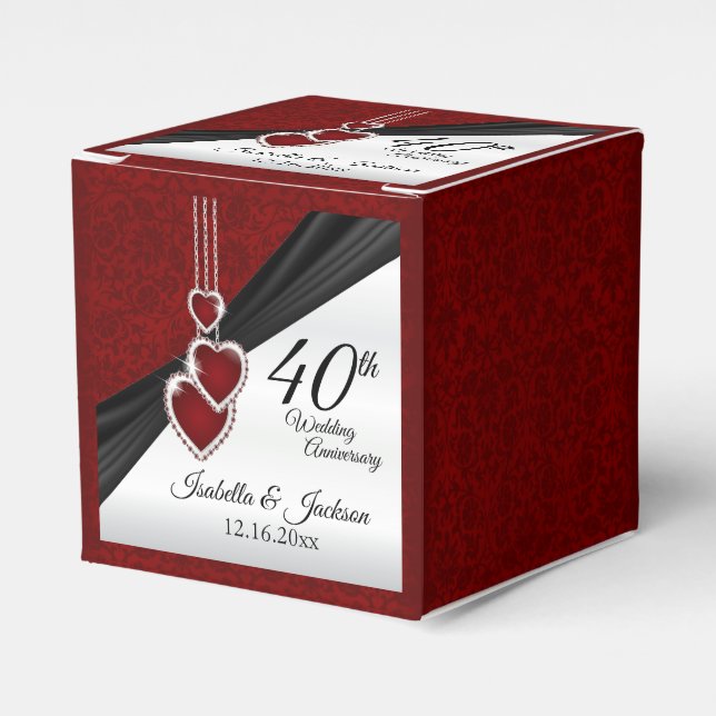 40. Rubinhochzeitsjubiläum Geschenkschachtel (Vorderseite)