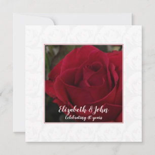 40. Rubinhochzeitstag klassische rote Rose  Dankeskarte