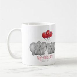 40. rubinischer Hochzeitstag Elefantengeschenk Kaffeetasse
