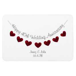 40. rubinischer Hochzeitstag Herzensammer Magnet