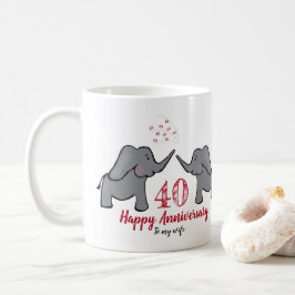 40. Ruby Hochzeitstag Ehefrau Elefant Kaffeetasse
