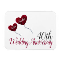 40. Ruby Hochzeitstag Rote Herzblasen