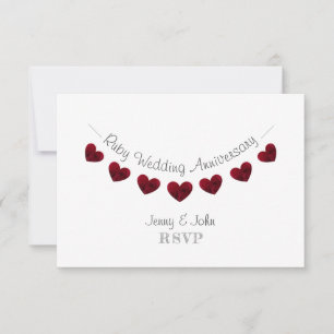 40. ruby Hochzeitstag RSVP Karte