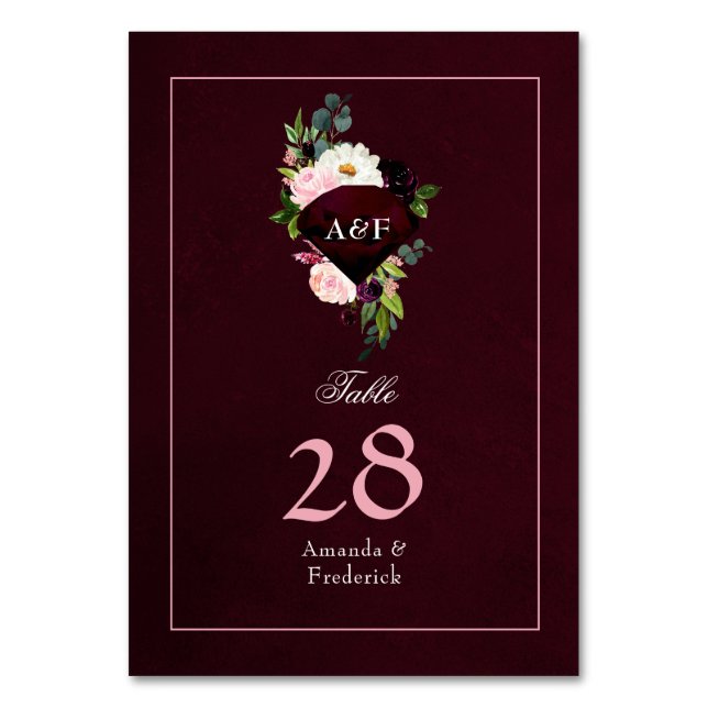 40. Ruby-Hochzeitstag Tischnummer (Vorderseite)