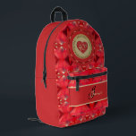 40. Ruby-Jubiläum Druckknopfbeutel Bedruckter Rucksack<br><div class="desc">Vielleicht suchen Sie nach dem richtigen Rucksack zum 40. Hochzeitstag? Etwas Romantisches,  Klassisches und mit rubiner Grafik? Nun,  gehen Sie nicht weiter,  Sie haben es hier in Zazzle gefunden mit meinem originellen,  verzierten Herzemblem!</div>