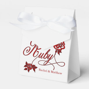 40. Ruby-Jubiläum mit Datum und Initialen Geschenkschachtel