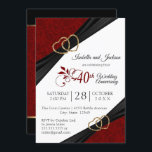 40. Ruby-Jubiläumsdesign Einladung<br><div class="desc">🥇 ORIGINAL COPYRIGHT ART DESIGN VON Donna Siegrist NUR AUF ZAZZLE VERFÜGBAR! Jubiläum Party und Veranstaltung Einladung Vorlagen. Ein modernes Design, das durch einfaches Ändern des Wortlauts für jede Art von Party oder Ereignis angepasst werden kann. ✔ Hinweis: Nicht alle Vorlagenbereiche müssen geändert werden. 📌 Wenn Sie weitere Anpassungen benötigen,...</div>