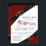 40. Ruby-Jubiläumsdesign Einladung<br><div class="desc">🥇 ORIGINAL COPYRIGHT ART DESIGN VON Donna Siegrist NUR AUF ZAZZLE VERFÜGBAR! Jubiläum Party und Veranstaltung Einladung Vorlagen. Ein modernes Design, das durch einfaches Ändern des Wortlauts für jede Art von Party oder Ereignis angepasst werden kann. ✔ Hinweis: Nicht alle Vorlagenbereiche müssen geändert werden. 📌 Wenn Sie weitere Anpassungen benötigen,...</div>