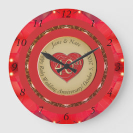40. Ruby-Jubiläumsmauer Große Wanduhr