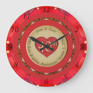 40. Ruby-Jubiläumsmauer Große Wanduhr