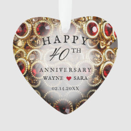 40. Ruby und Gold Jewel Wedding Jubiläum Ornament