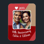 40. Ruby Wedding Anniversary Foto Keepake Magnet<br><div class="desc">Dieser maßgeschneiderte Magnet ist die perfekte Art,  Ihren Hochzeitsgipfel mit Ihrem personalisierten Foto zu feiern,  für einen zeitlosen Sake für die nächsten Jahre.</div>
