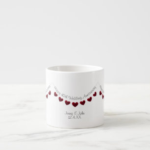 40. Ruby Wedding Anniversary rote Rose Espressotasse