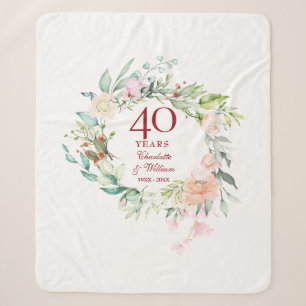 40. Ruby Wedding Jubiläum Blumengarland Sherpadecke