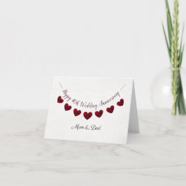 40. Ruby Wedding Jubiläum rotes Herz Mama & Papa Karte