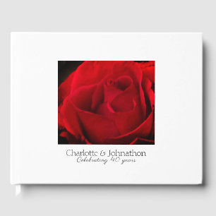 40. Ruby Wedding Jubiläum Traditionelle Rote Rose Gästebuch