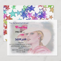 40 SOMETHING & Full of Fun Garden Party Invitation