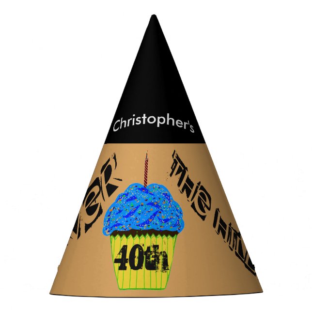 40. Über dem Hill Personalisiert Balloon Party Hat Partyhütchen (Vorderseite)