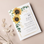 40. Überraschung Geburtstag Blumengrün Party Einladung<br><div class="desc">Erstellen Sie eine Blumengeburtstagsfeier mit unserer hübschen Vorlage mit Sonnenblumen,  Eukalyptusgrün und geometrischem Rahmen auf weißem Hintergrund. Klicken Sie einfach auf die Schaltfläche "Personalisieren",  um die Details anzuzeigen.</div>