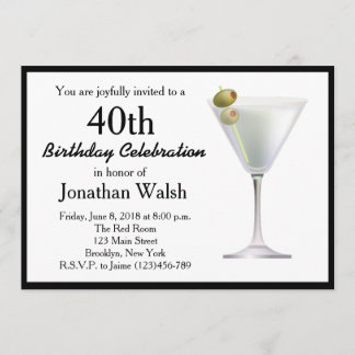 40. Überraschung Martini Geburtstag Einladung
