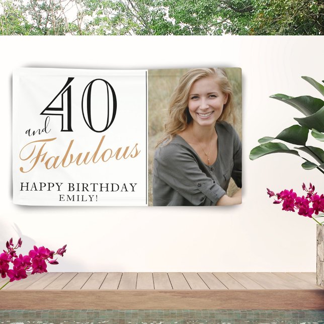 40 und Fabelhaft Elegantes 40. Geburtstagsfoto Banner (Von Creator hochgeladen)