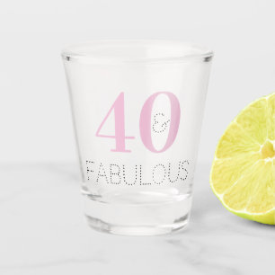 40 und fabelhaft   Modern Pink Birthday Party Gefa Schnapsglas