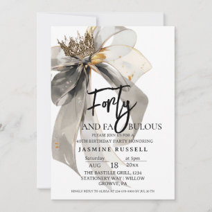 40 und fabelhafte Bow Geburtstagsparty für Frauen Einladung