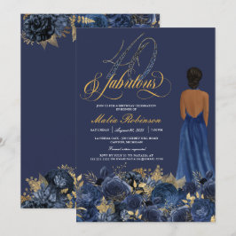 40 und fabelhafte formale Elegant Sapphire Geburts Einladung
