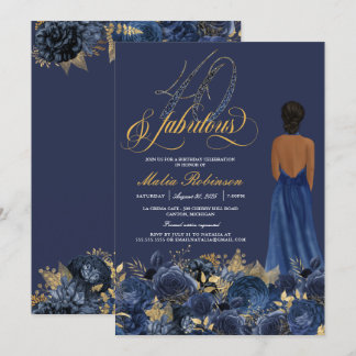 40 und fabelhafte formale Elegant Sapphire Geburts Einladung