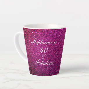 40 und fabelhafte Geburtstags rosa Lila Glitzer Gi Milchtasse
