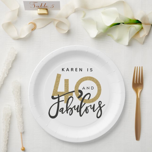 40 und fabelhafte Geburtstagsparty  Pappteller (Hochzeit)