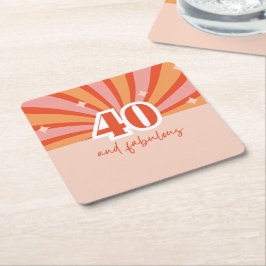 40 und fabelhafte Geburtstagsparty Rechteckiger Pappuntersetzer