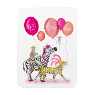40 und fabelhafte glamouröse Tiere Geburtsmagnet Magnet