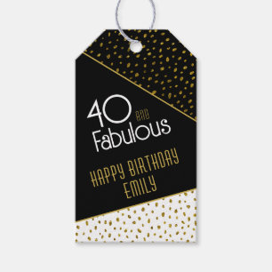 40 und fabelhafte Gold Glitzer Foto 40. Geburtstag Geschenkanhänger
