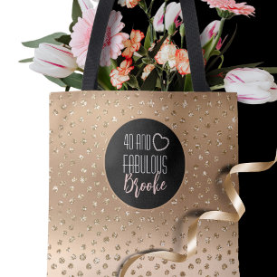 40 und fabelhafte Gold Glitzer Sparkle Girly 40. Tasche