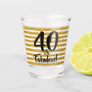40 und fabelhafte Gold Imitate Glitzer Custom Schnapsglas