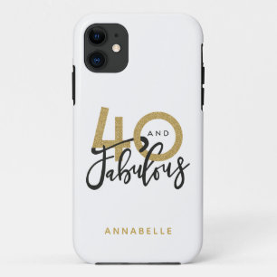 40 und fabelhafte Gold & Schwarz Geburtstagsparty Case-Mate iPhone Hülle